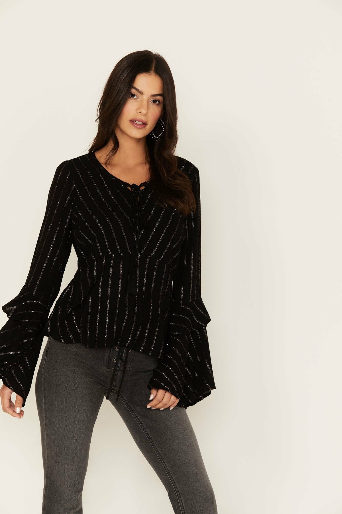 Idyllwind Lafayette Metallic Stripe Top