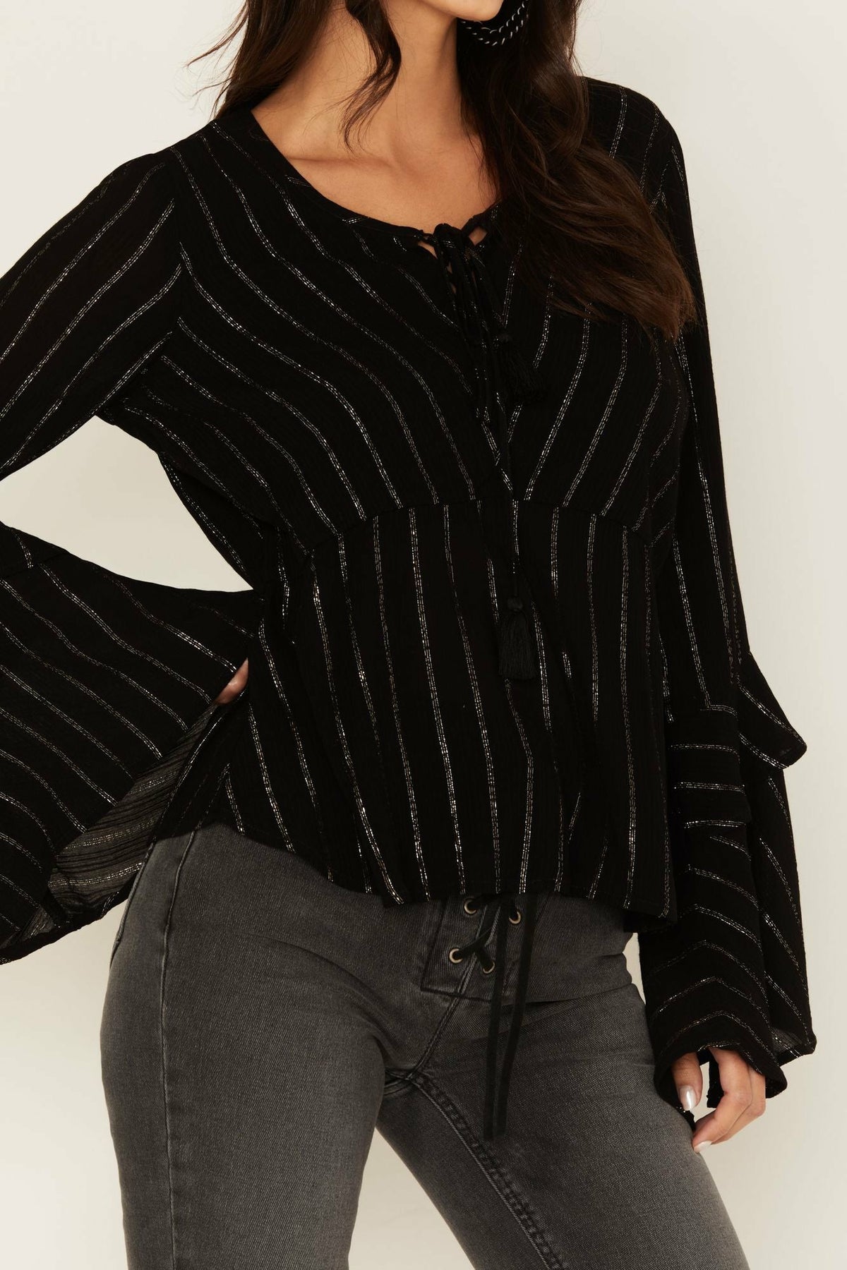 Idyllwind Lafayette Metallic Stripe Top