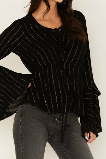 Idyllwind Lafayette Metallic Stripe Top