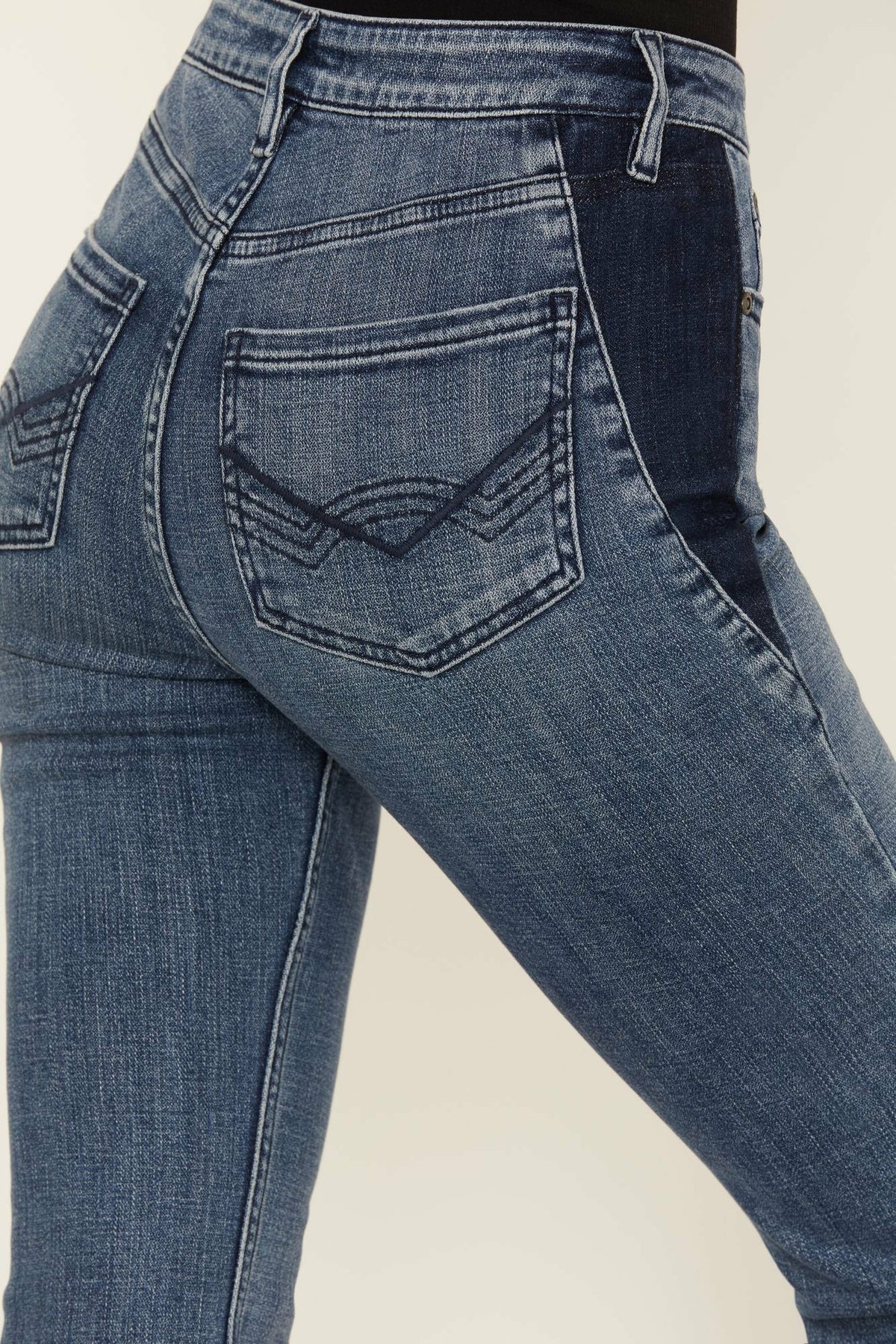 Idyllwind Barella Dark Wash Contrast Panels High Risin' Stretch Bootcut Jeans