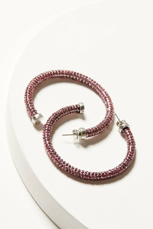 Idyllwind Avalon Fuchsia Hoop Earrings
