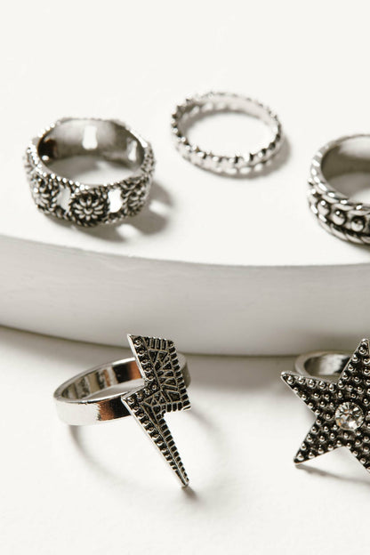 Idyllwind Lauderdale 5-piece Silver Ring Set