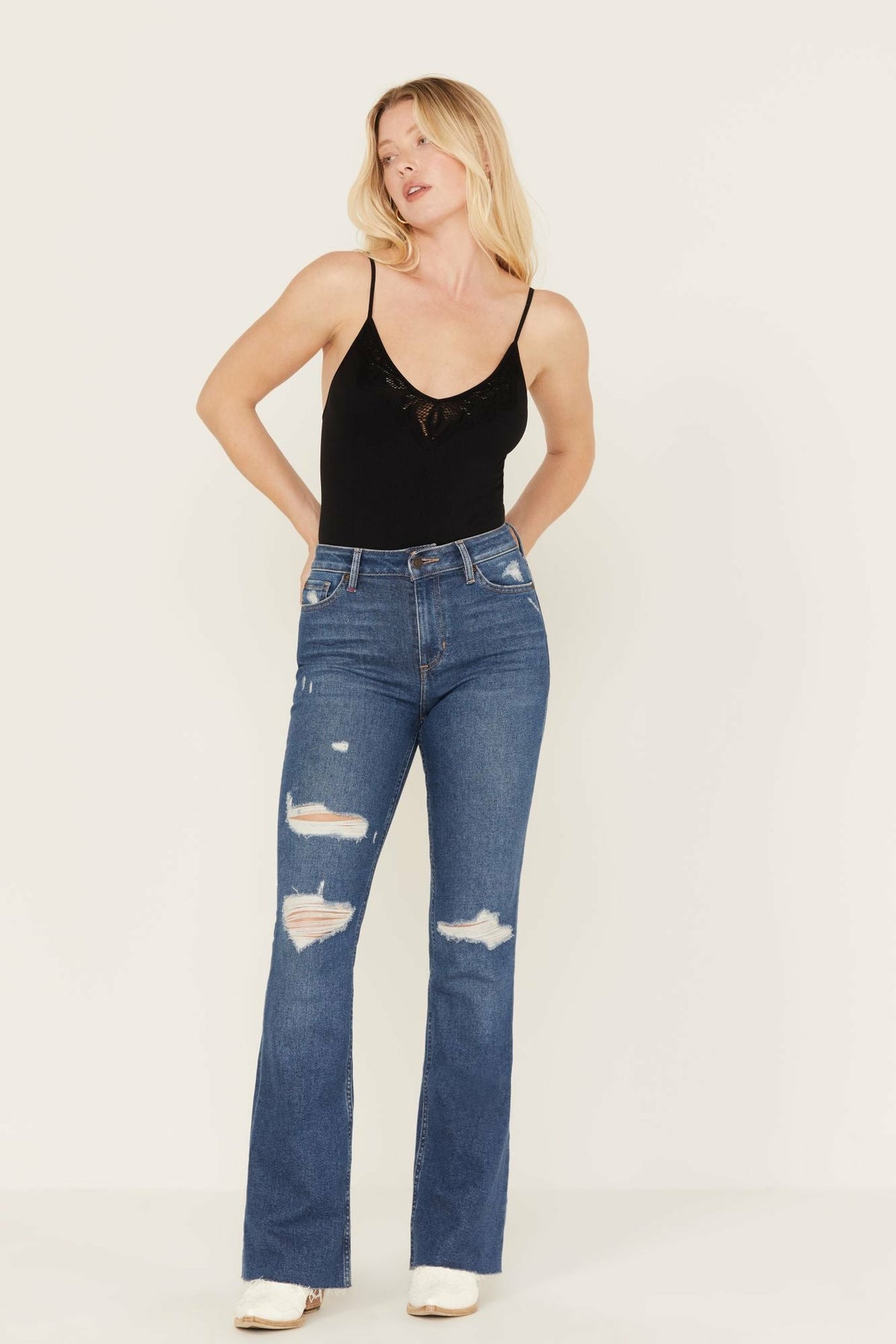 Idyllwind Navaho Dark Wash High Risin' Distressed Bootcut Jeans