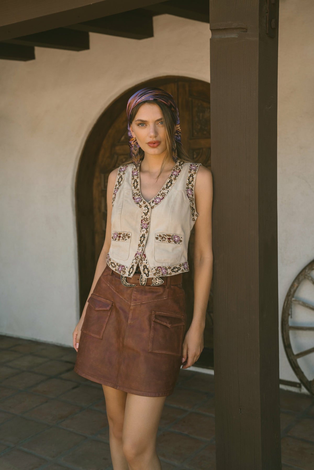 Idyllwind Embroidered Floral Suede Vest