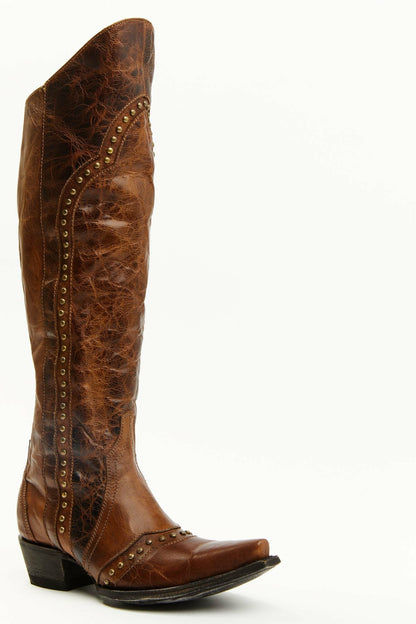Idyllwind Straight Up Orix Goat Studded Leather Tall Western Boots - Snip Toe