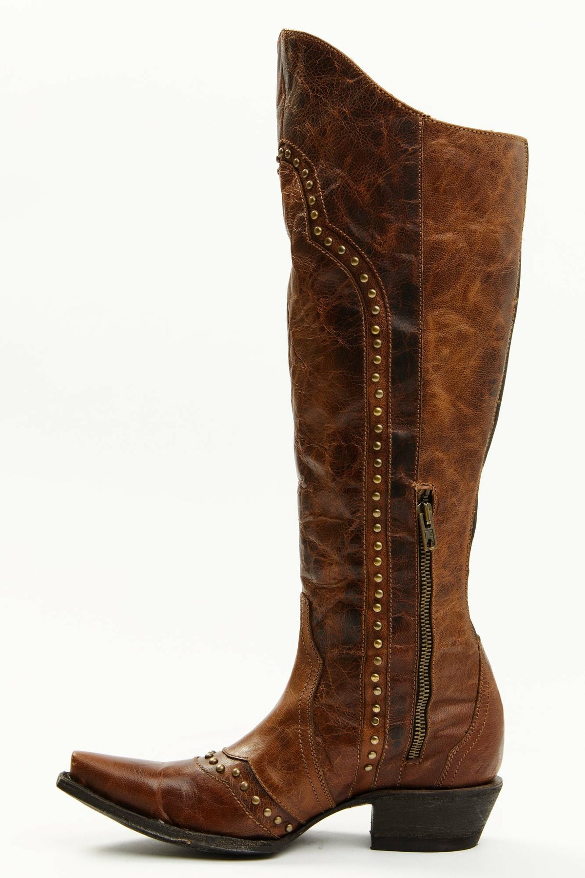 Idyllwind Straight Up Orix Goat Studded Leather Tall Western Boots - Snip Toe