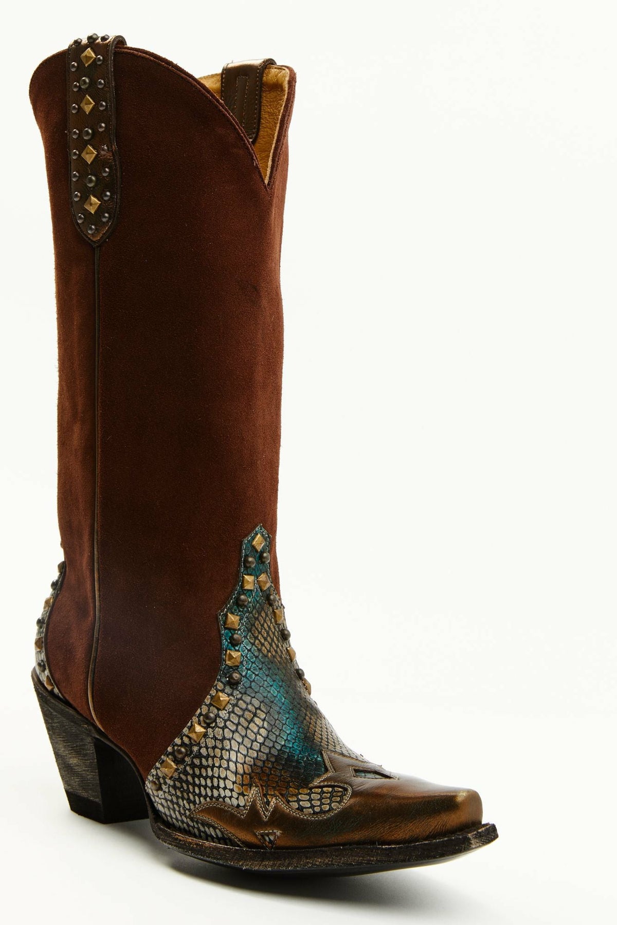 Idyllwind Leap Snake Suede Leather Western Boots - Snip Toe