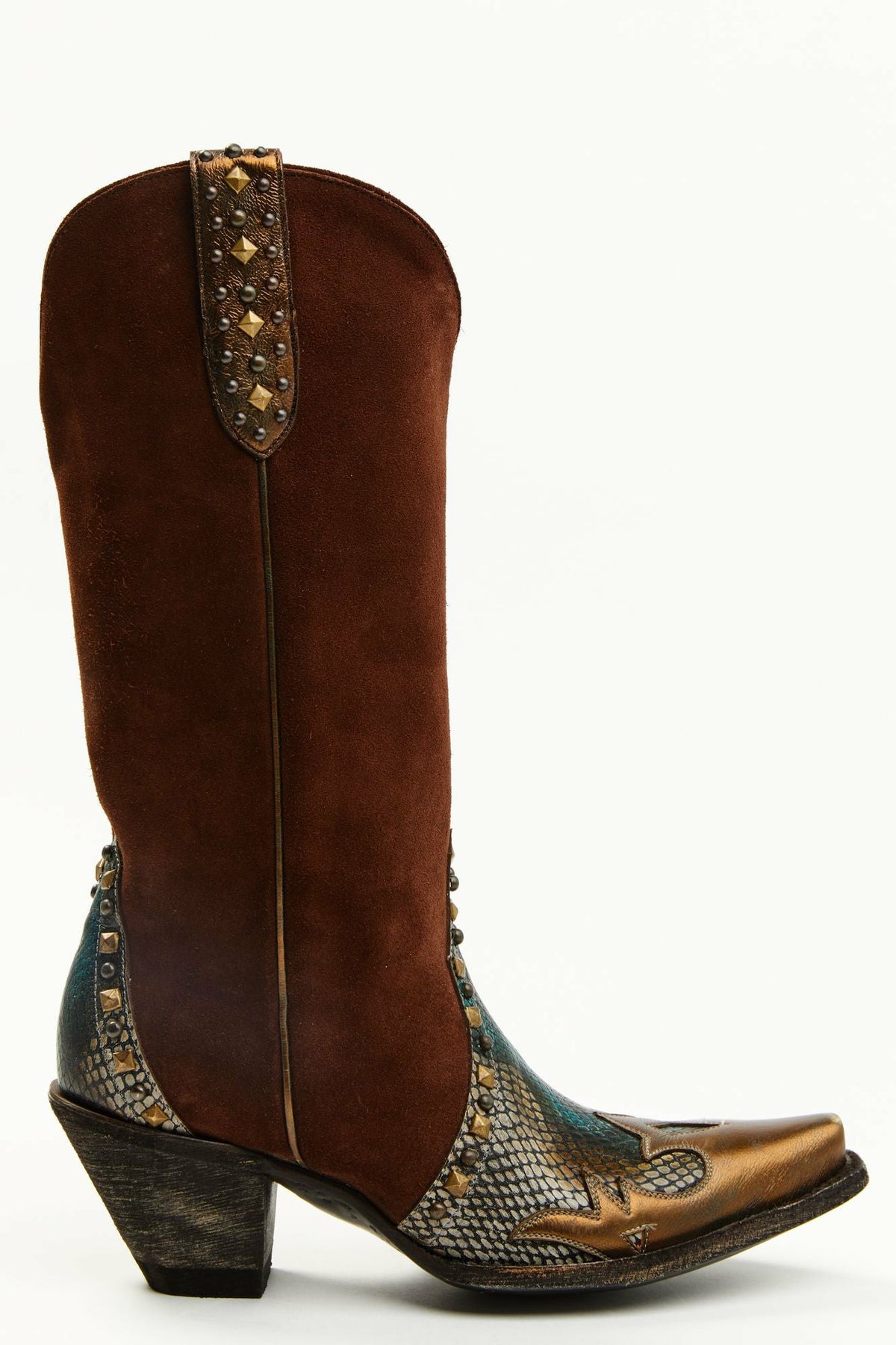 Idyllwind Leap Snake Suede Leather Western Boots - Snip Toe