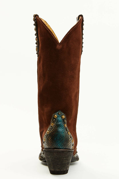 Idyllwind Leap Snake Suede Leather Western Boots - Snip Toe