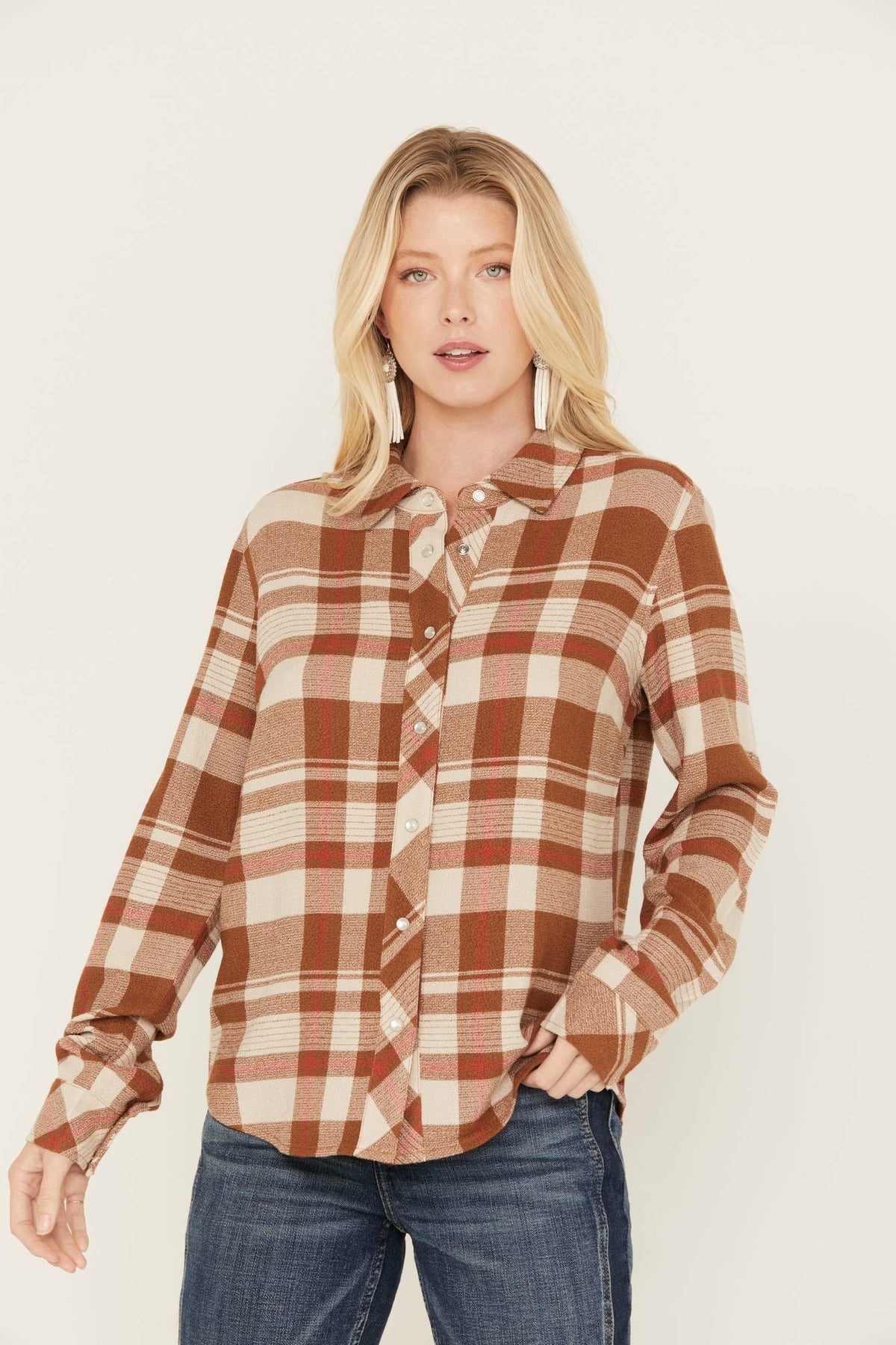 Idyllwind Woodlands Feather Light Plaid Western Top