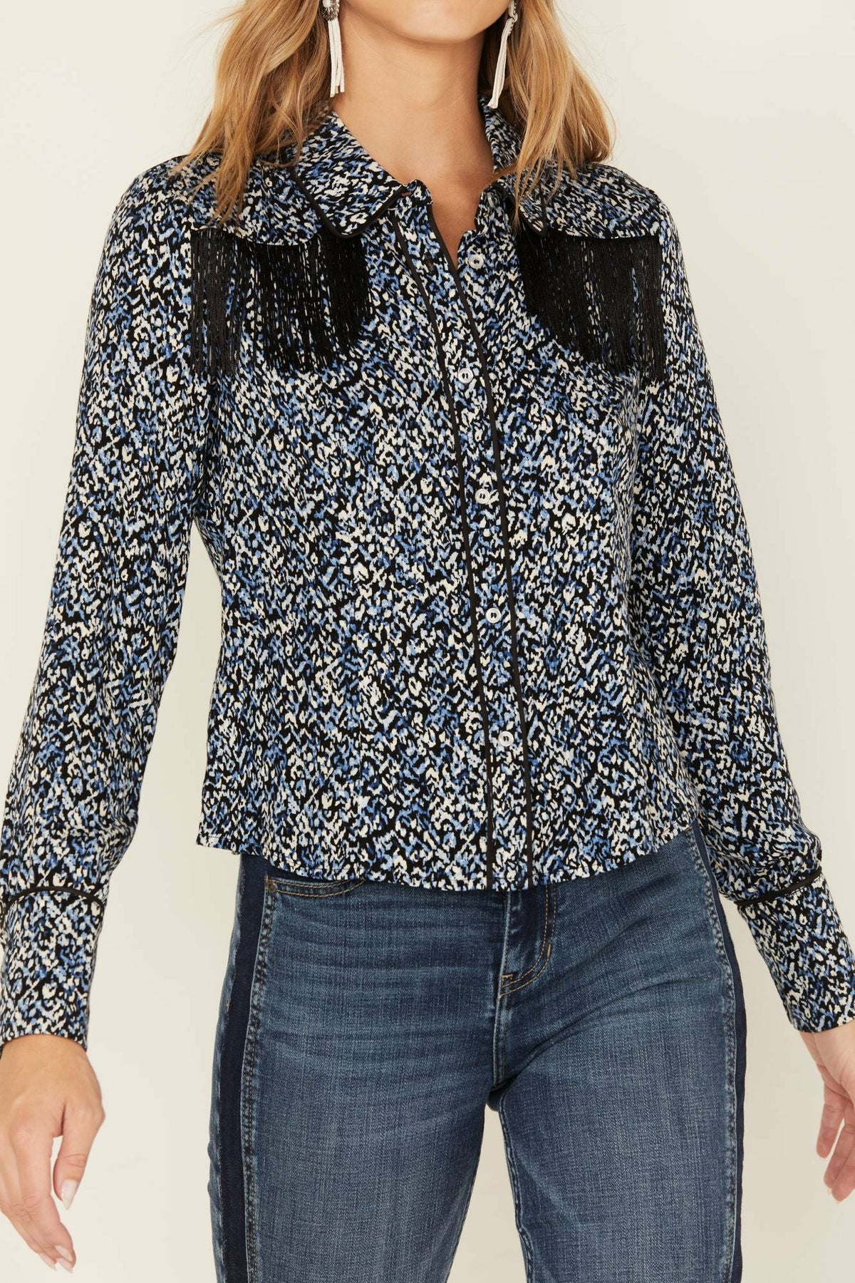 Idyllwind Brooks Button Down Fringe Top