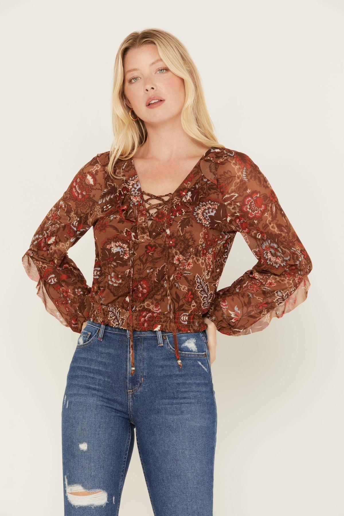Idyllwind McCoy Meshed Lace-Up Top