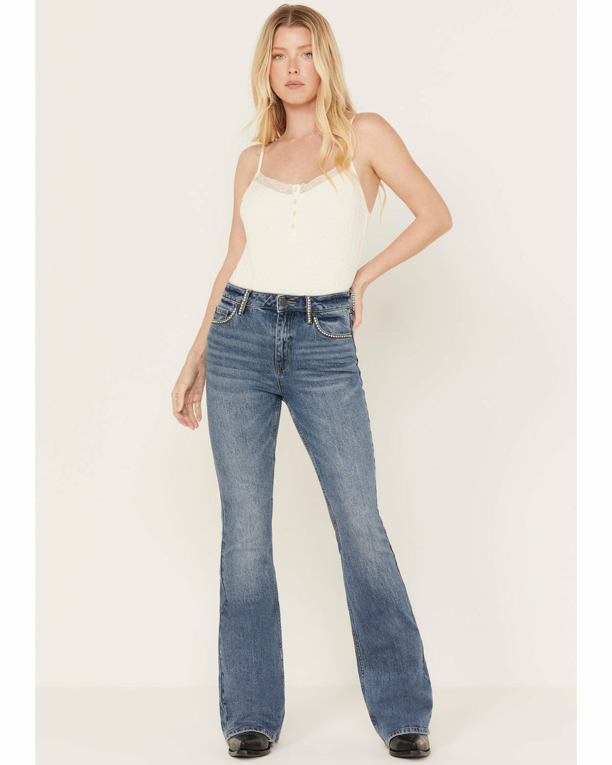 Idyllwind Foxwood High Risin' Rhinestone Flare Jeans
