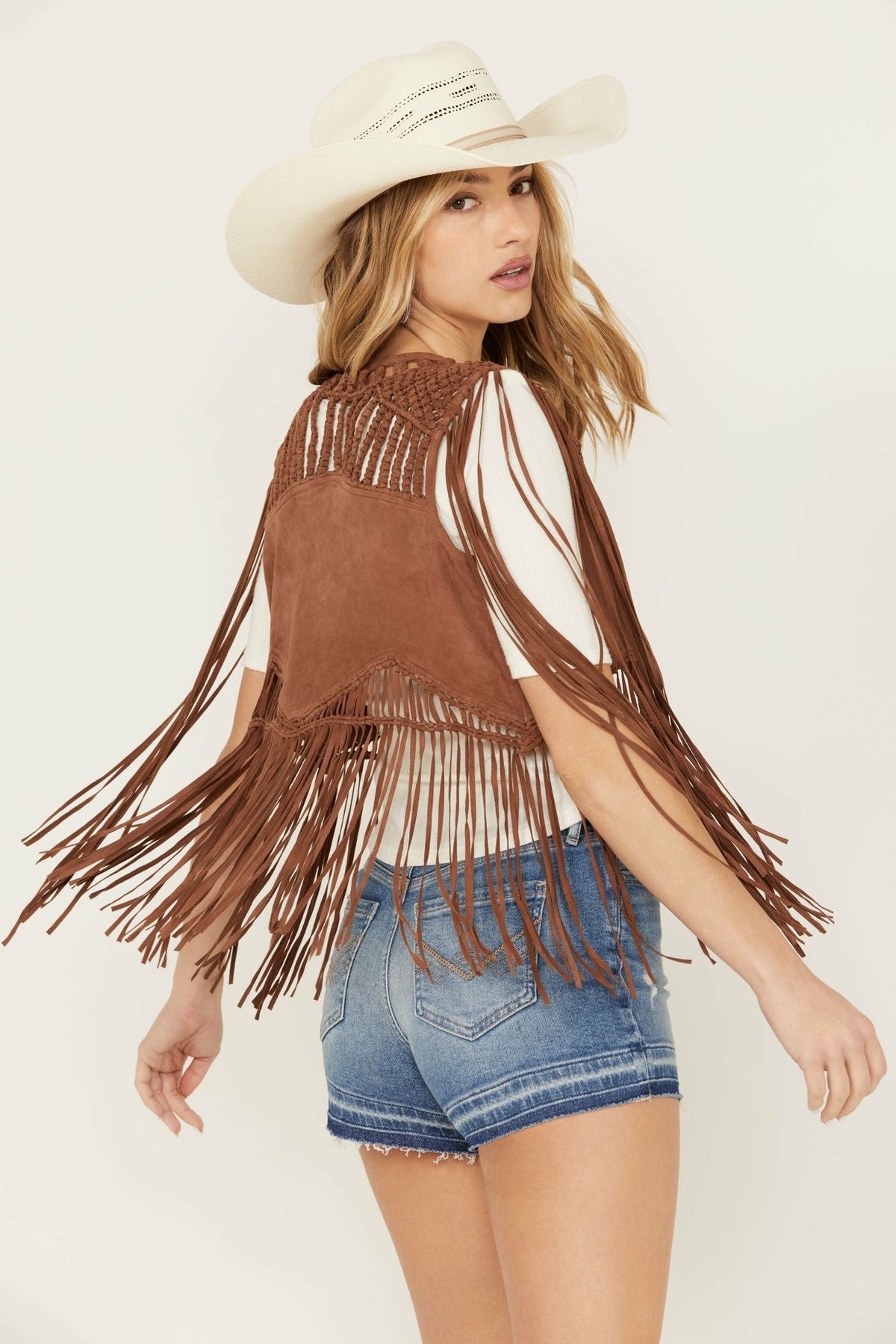 Idyllwind Ennis Suede Crochet Vest