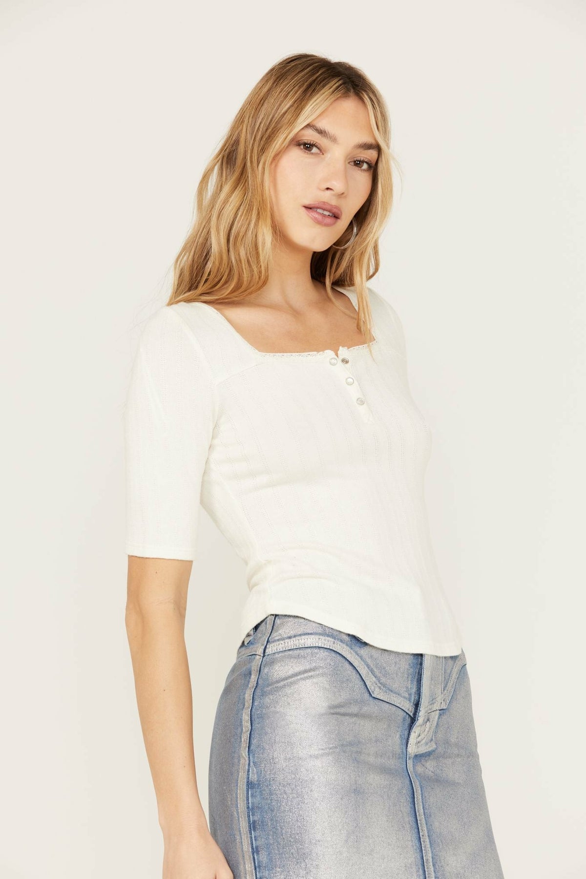 Idyllwind Lucy Square Neck Henley Shirt