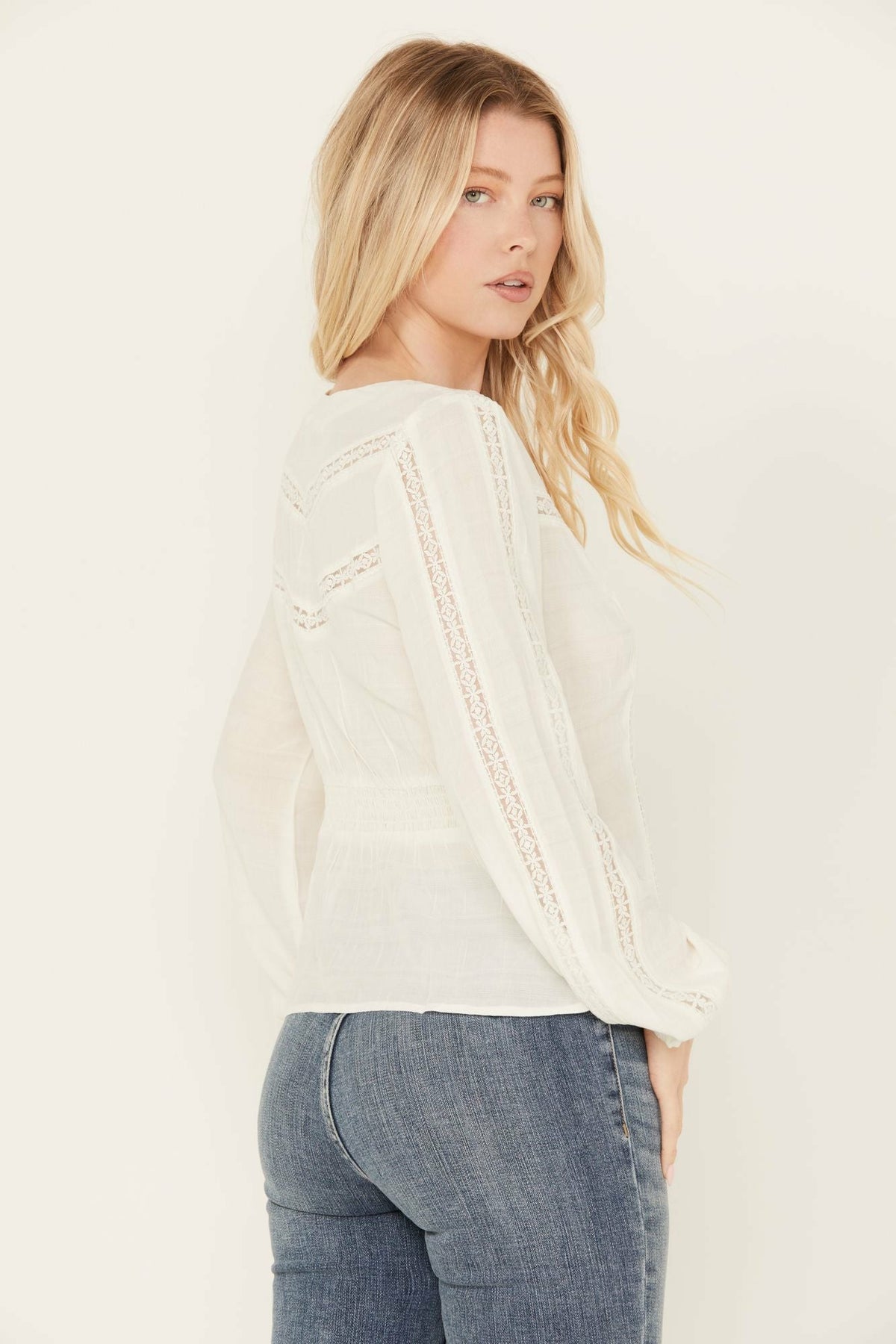 Idyllwind Charlotte Long Sleeve Lace Inset Top