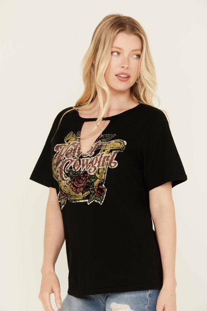 Idyllwind Velvet Cowgirl Cut Out Graphic Tee