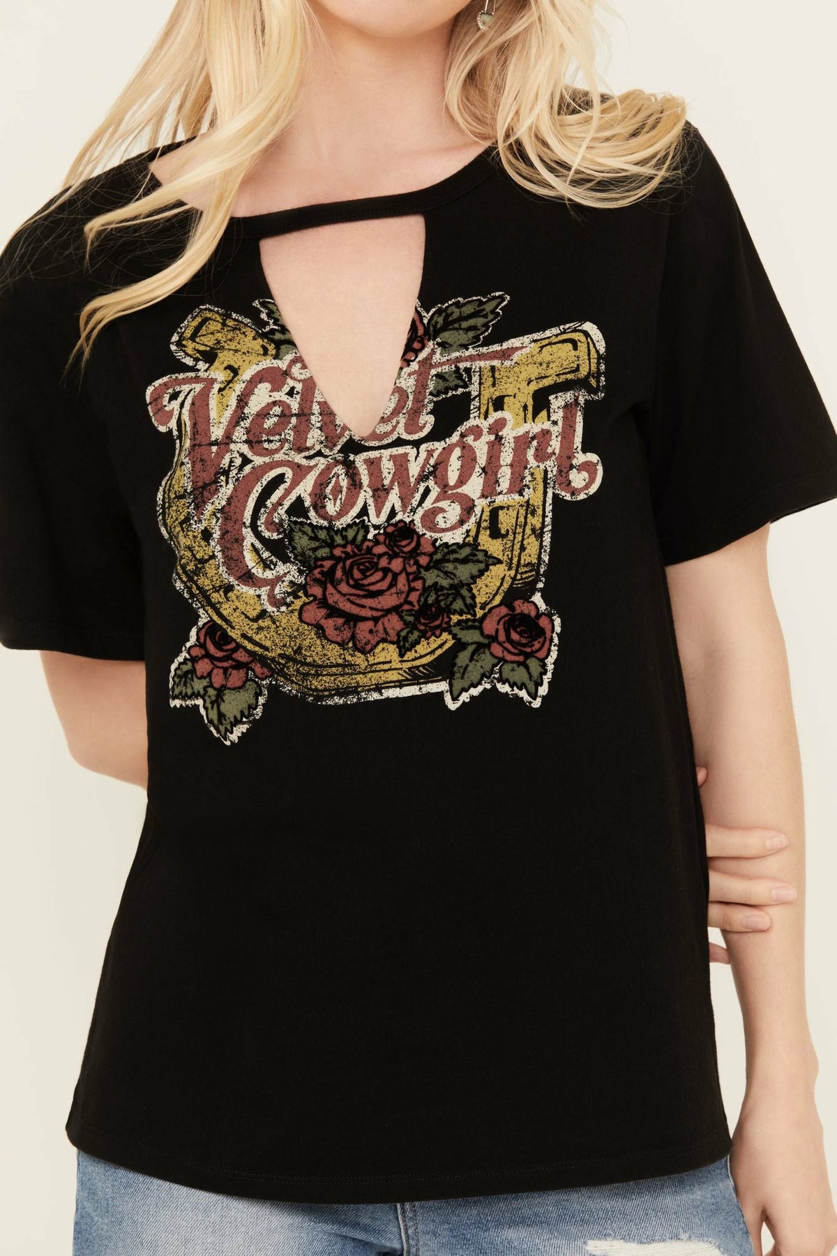Idyllwind Velvet Cowgirl Cut Out Graphic Tee