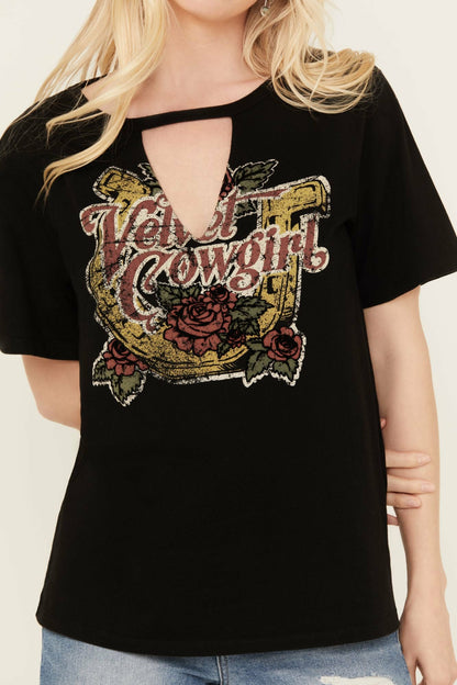 Idyllwind Velvet Cowgirl Cut Out Graphic Tee