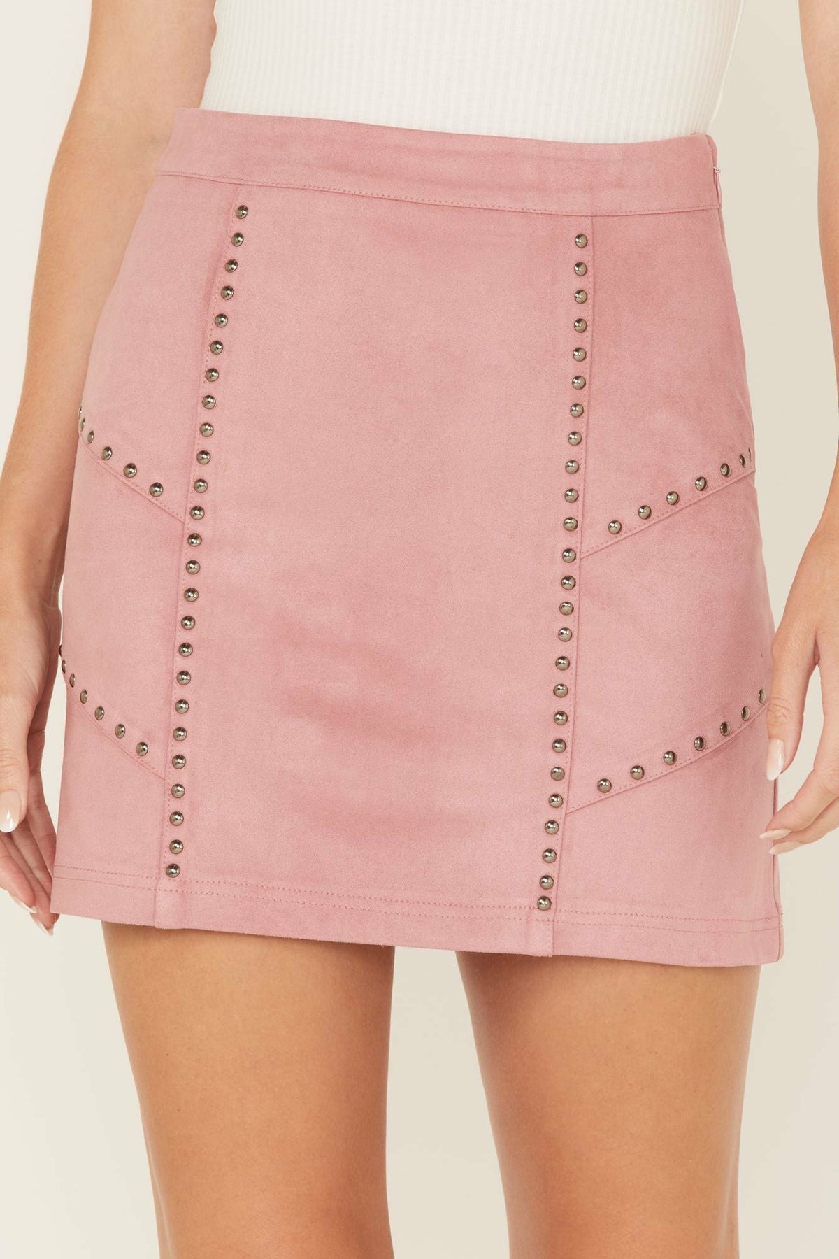 Idyllwind Charlotte Faux Suede Studded Mini Skirt
