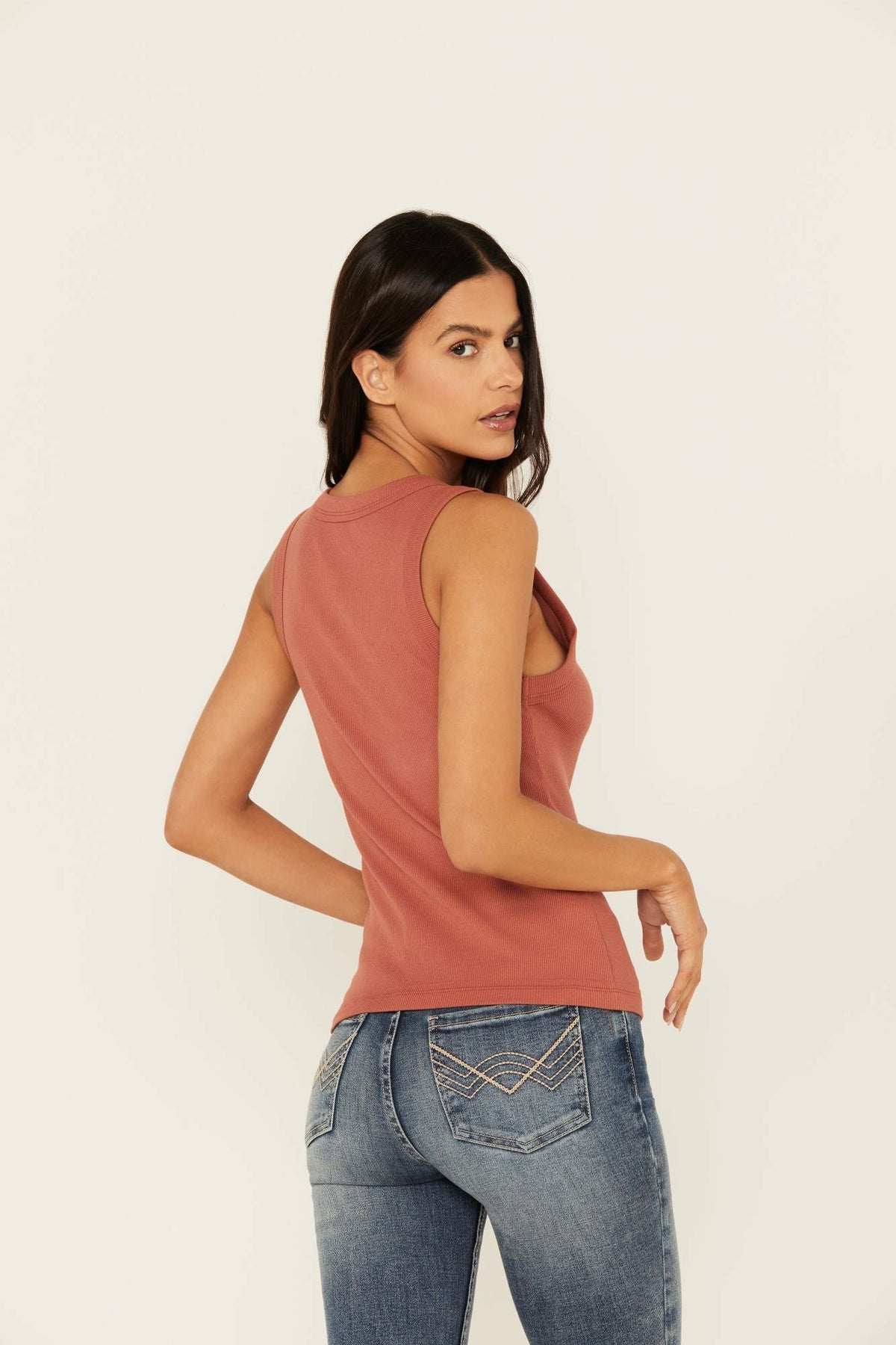 Idyllwind Edna Button Front Ribbed Tank