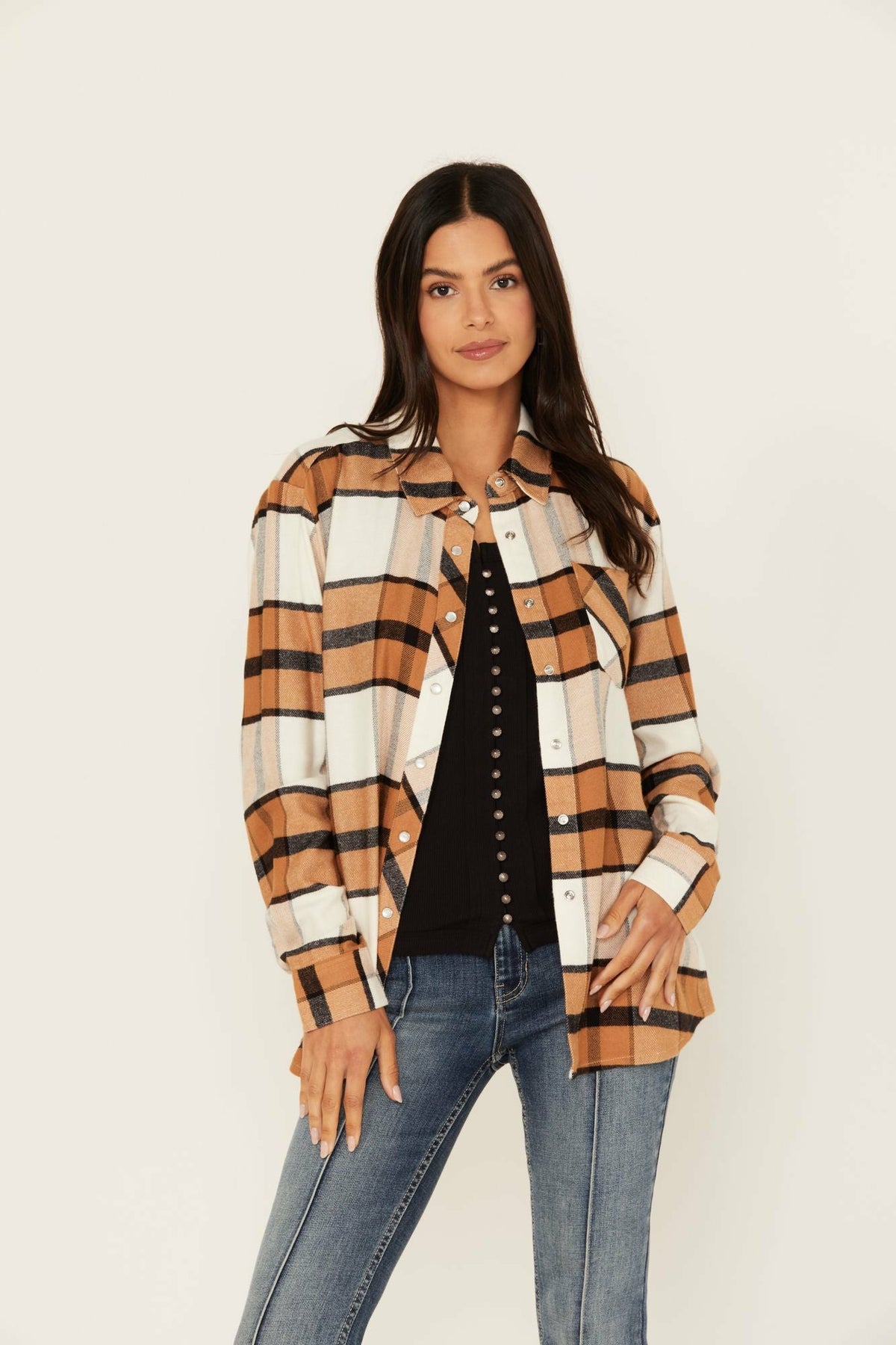 Idyllwind Caroline Featherlight Plaid Print Pearl Snap Shirt