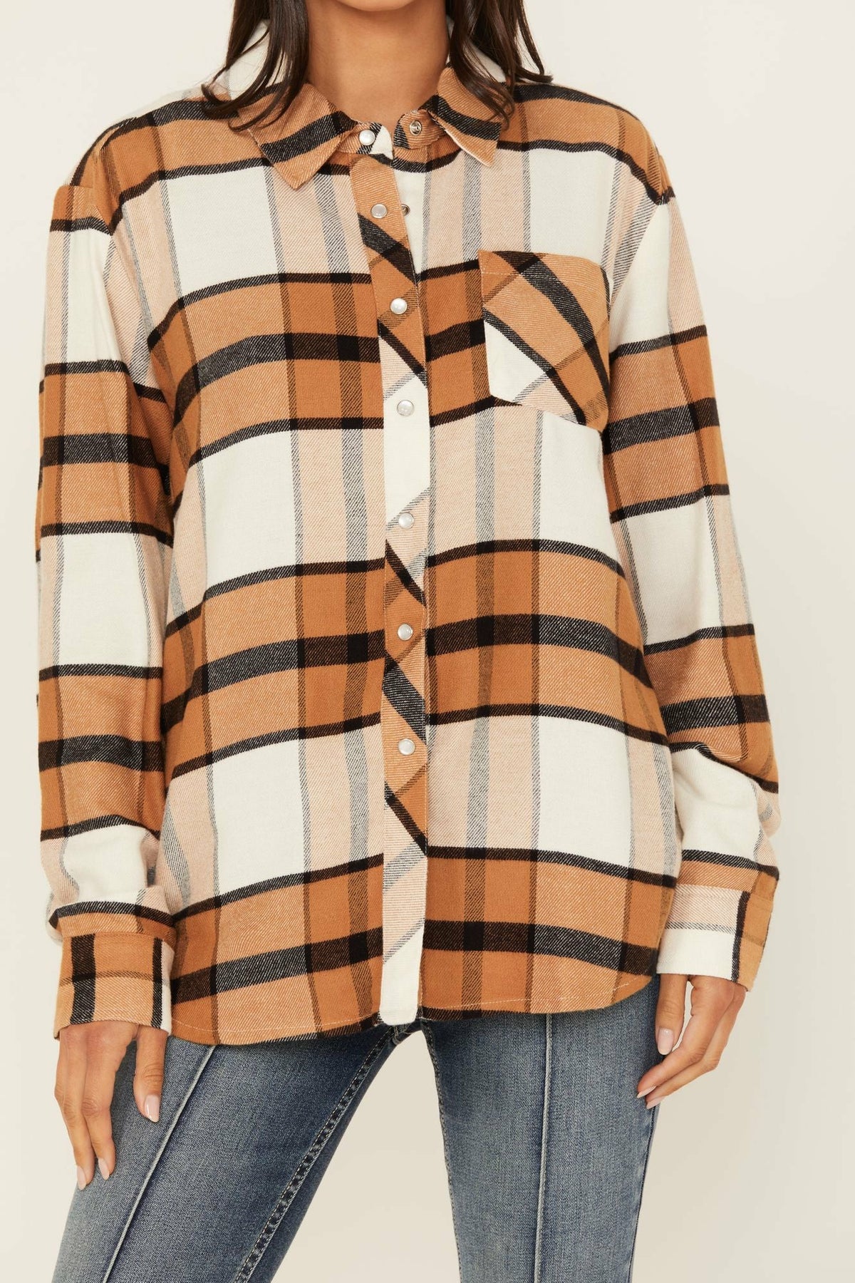 Idyllwind Caroline Featherlight Plaid Print Pearl Snap Shirt