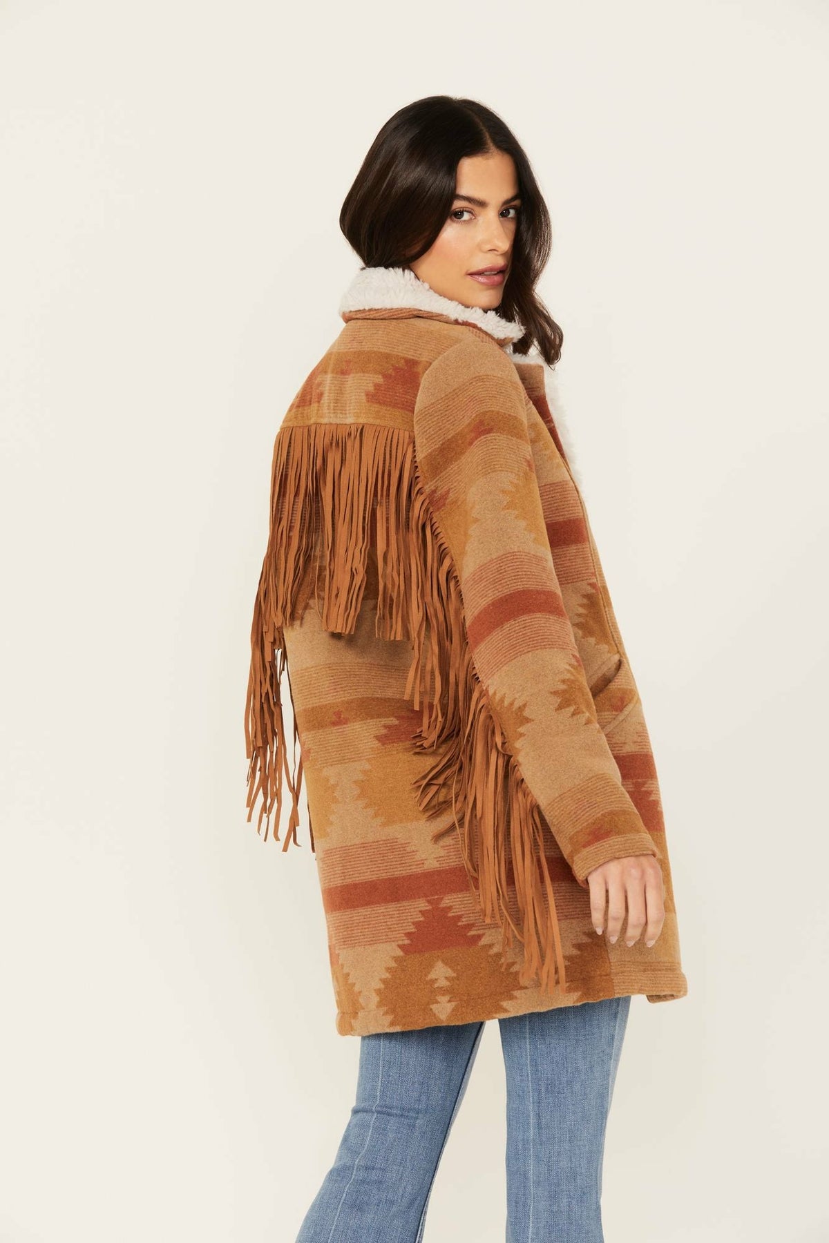 Idyllwind Nettie Sherpa Collar Tonal Blanket Coat