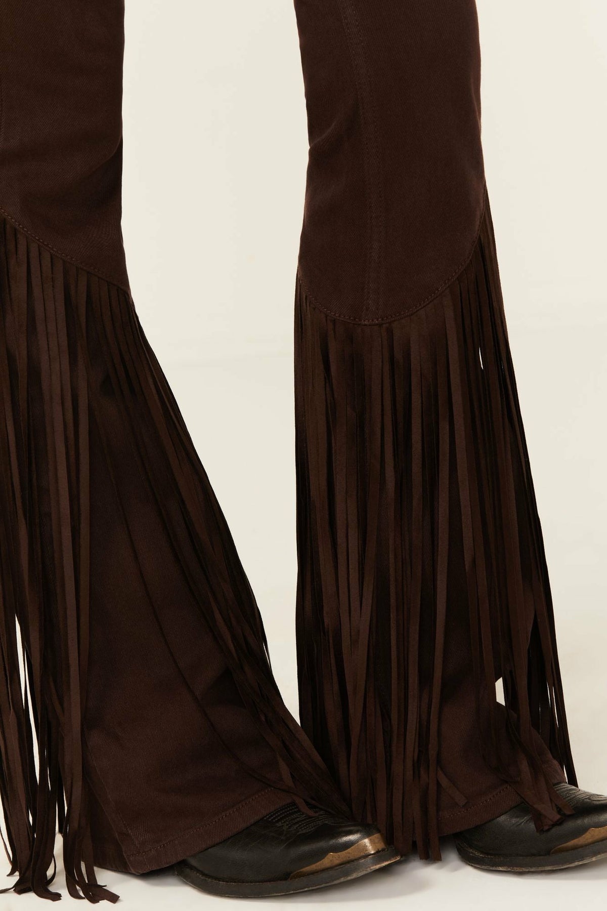 Idyllwind Coffee Bean Mid Rise Rebel Fringe Bootcut Jeans