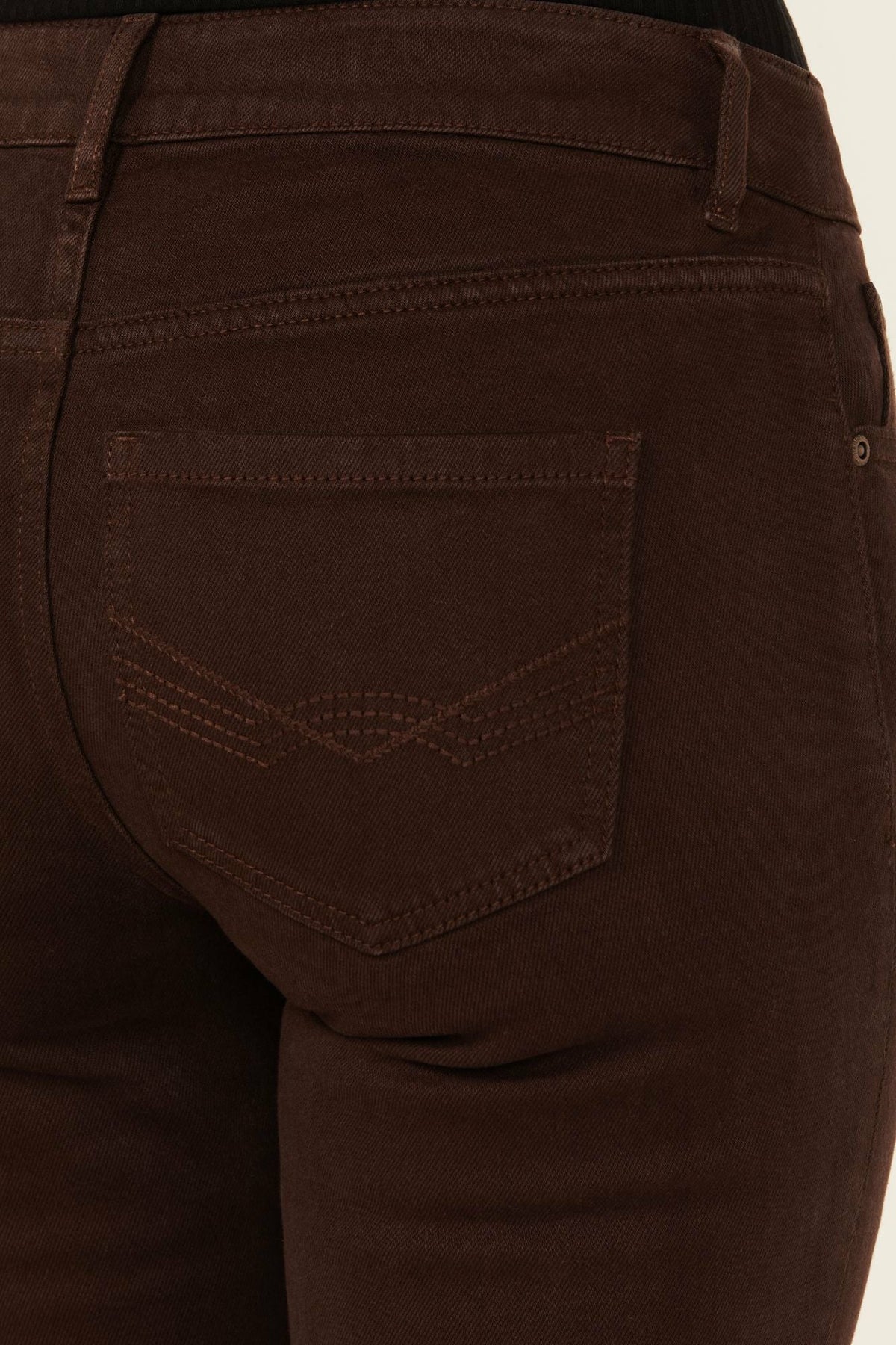 Idyllwind Coffee Bean Mid Rise Rebel Fringe Bootcut Jeans