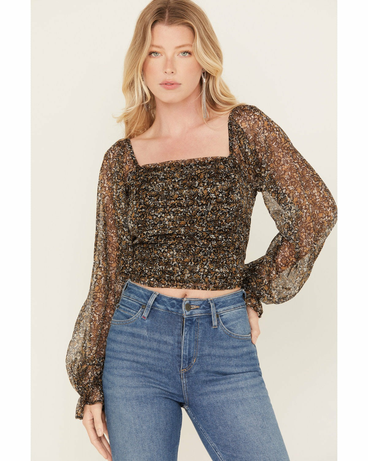 Idyllwind Susie Ditsy Floral Print Long Sleeve Top