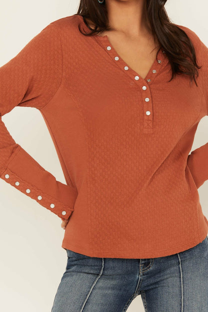 Idyllwind Pearl Knit Henley Shirt
