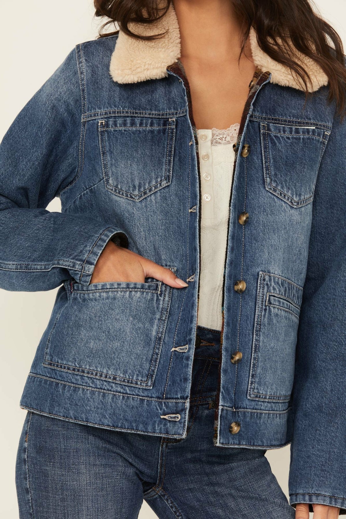 Idyllwind Alcott Reversible Denim / Blanket Jacket