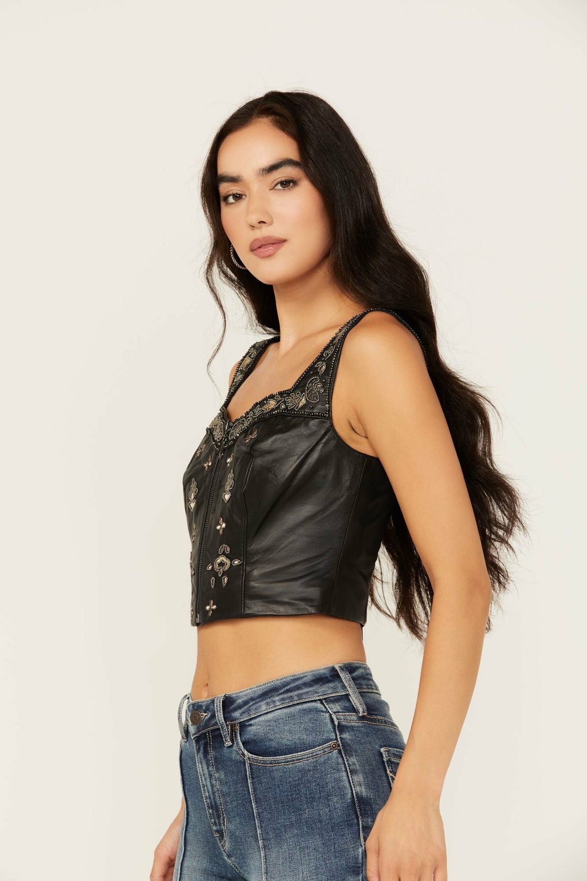Idyllwind Sunset Embellished Leather Bustier