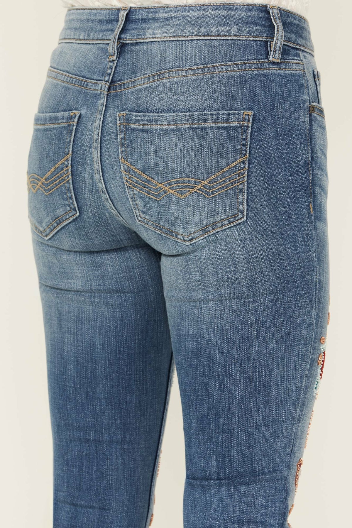 Idyllwind Briley Medium Wash Mid Rise Embellished Stretch Bootcut Jeans