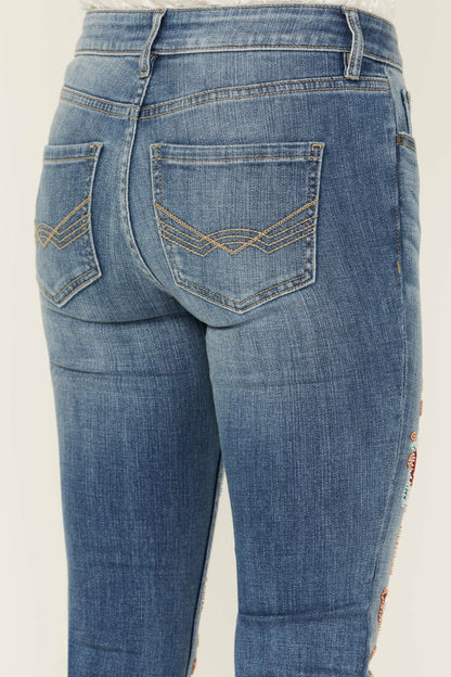 Idyllwind Briley Medium Wash Mid Rise Embellished Stretch Bootcut Jeans