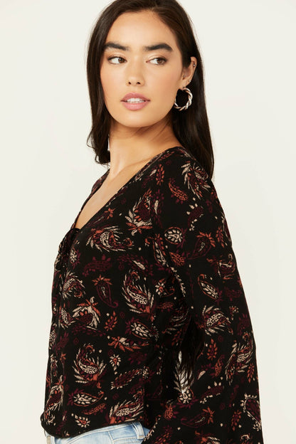 Idyllwind Tara Tie Front Bell Sleeve Blouse