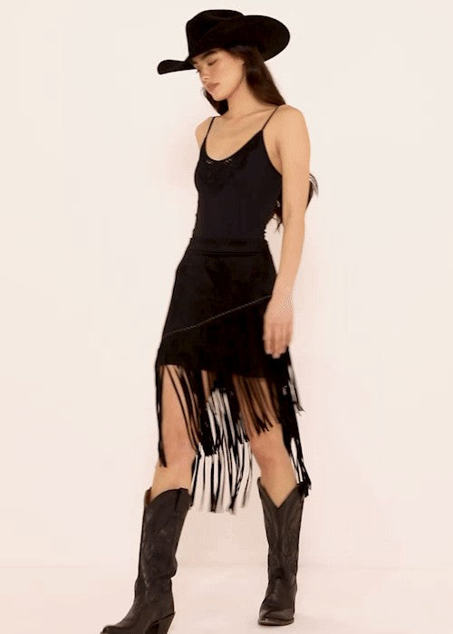 Idyllwind Shiloh Asymmetrical Faux Suede Skirt