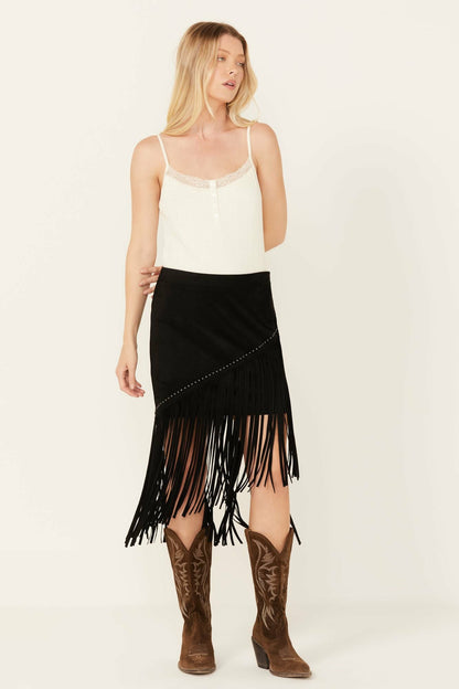 Idyllwind Shiloh Asymmetrical Faux Suede Skirt