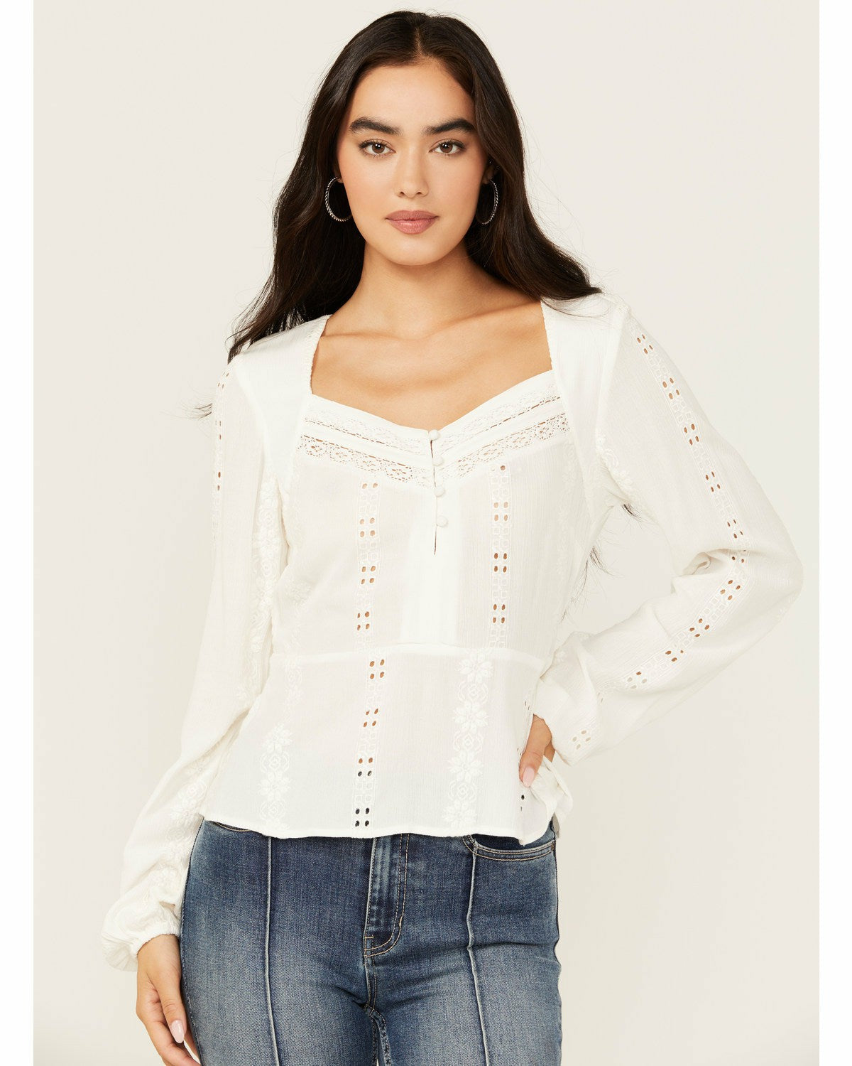 Idyllwind Teel Eyelet Keyhole Blouse
