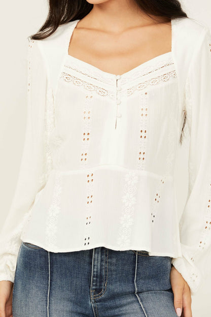 Idyllwind Teel Eyelet Keyhole Blouse