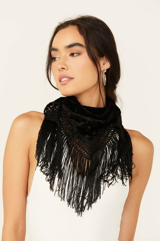 Idyllwind Camillia Velvet Burnout Fringe Scarf