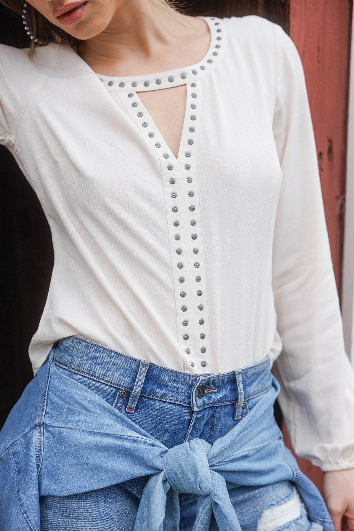 Idyllwind Elenora Studded Jacquard Top