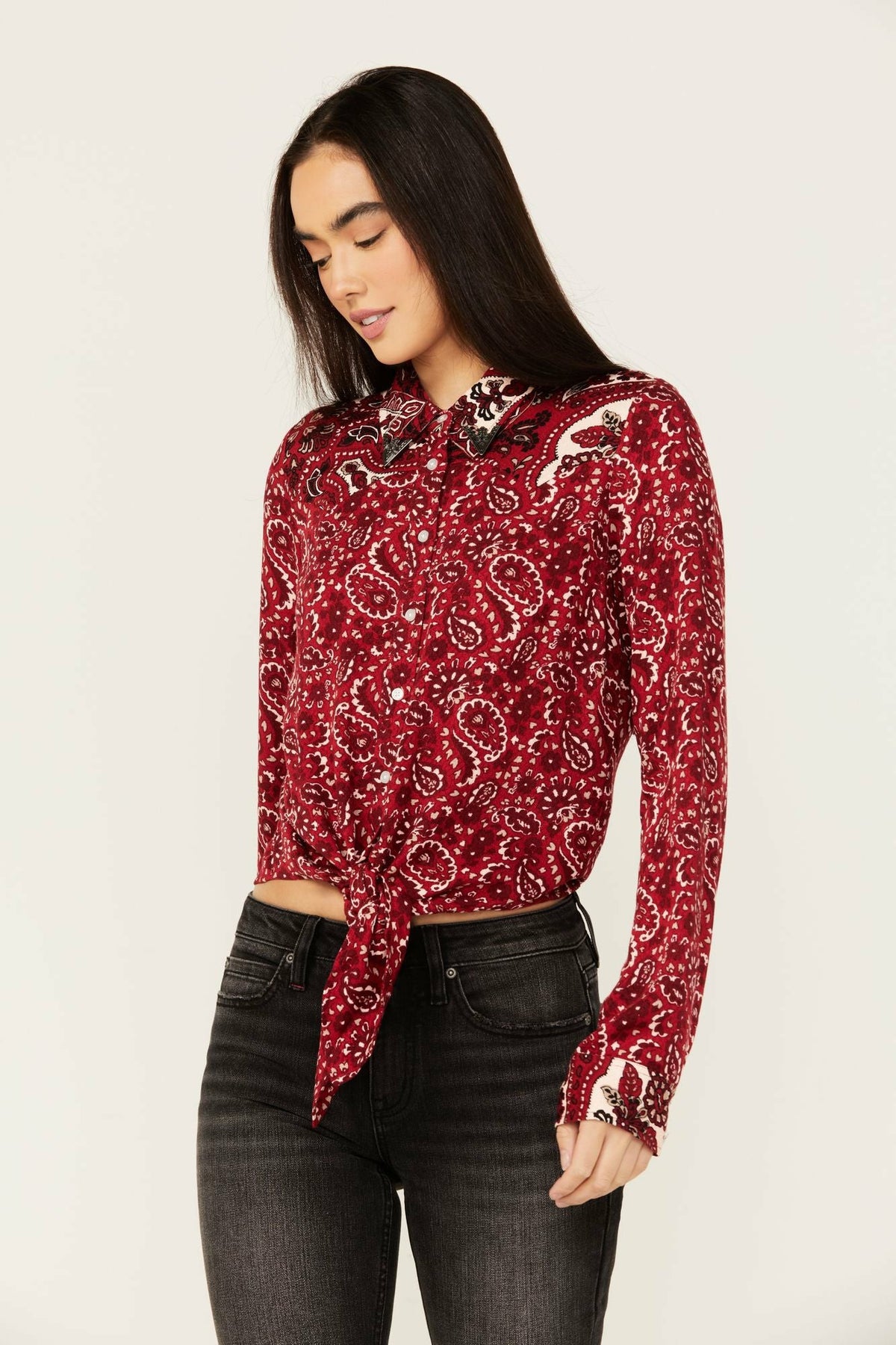 Idyllwind Erwin Printed Tie Front Shirt