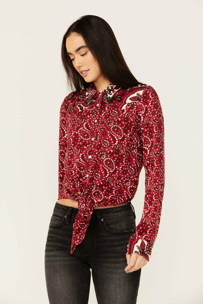 Idyllwind Erwin Printed Tie Front Shirt