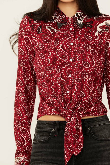 Idyllwind Erwin Printed Tie Front Shirt