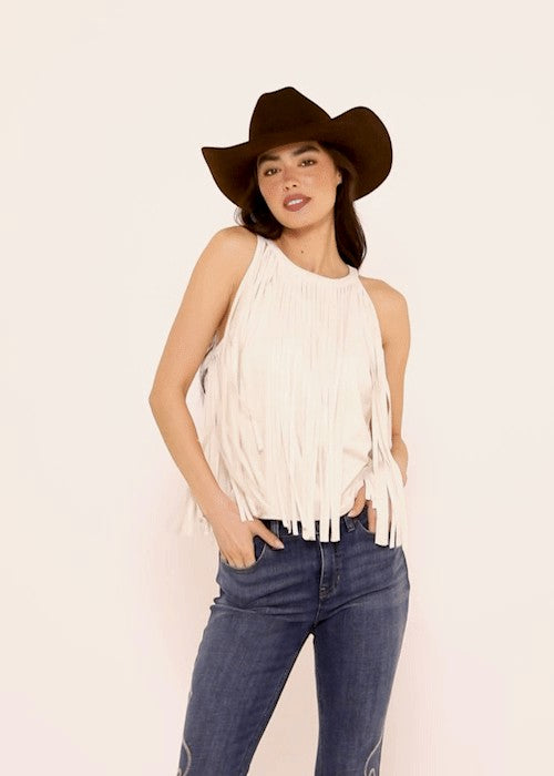 Idyllwind Madie Faux Suede Fringe Tank