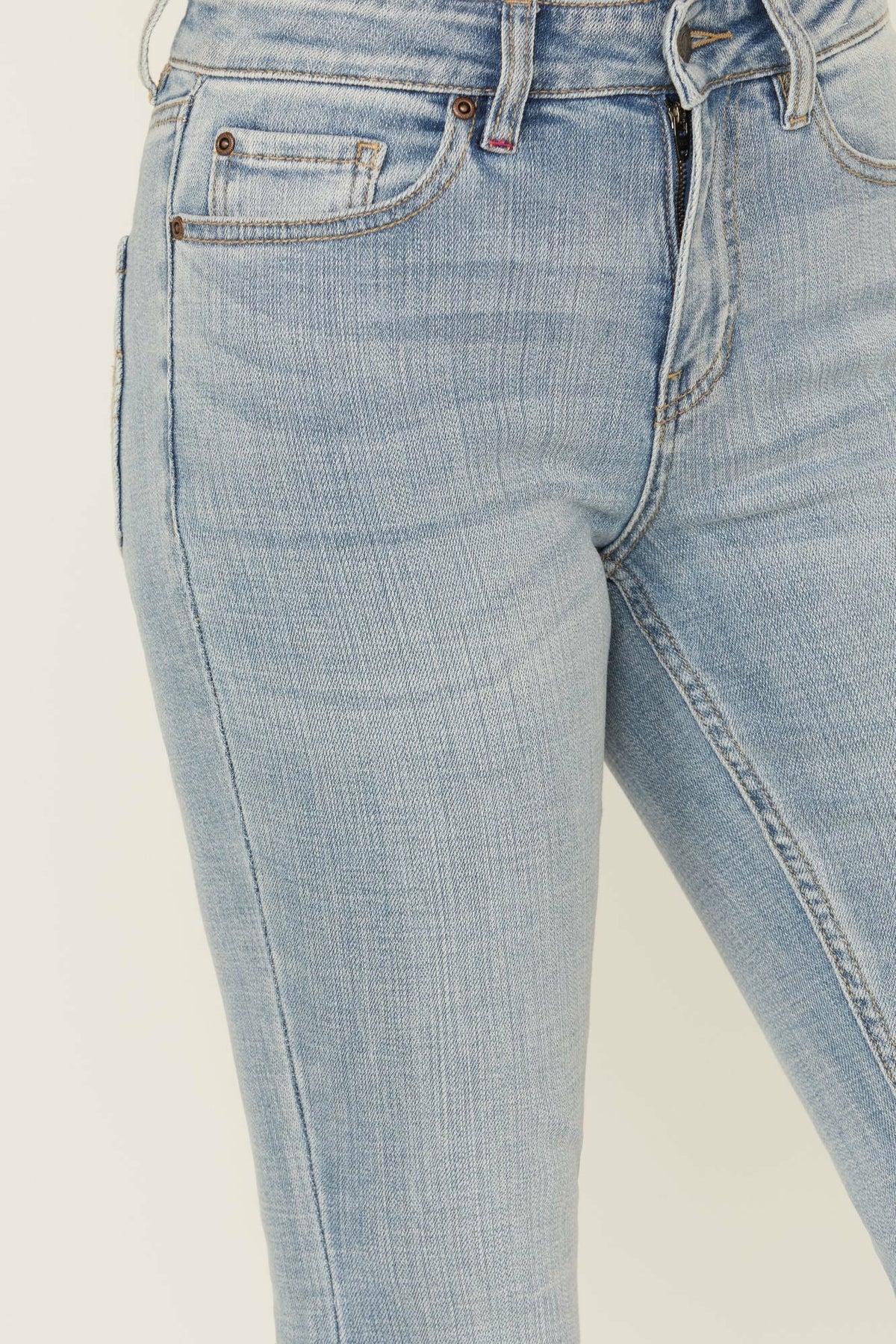 Idyllwind Medium Wash Gypsy High Rise Split Hem Bootcut Stretch Denim Jeans