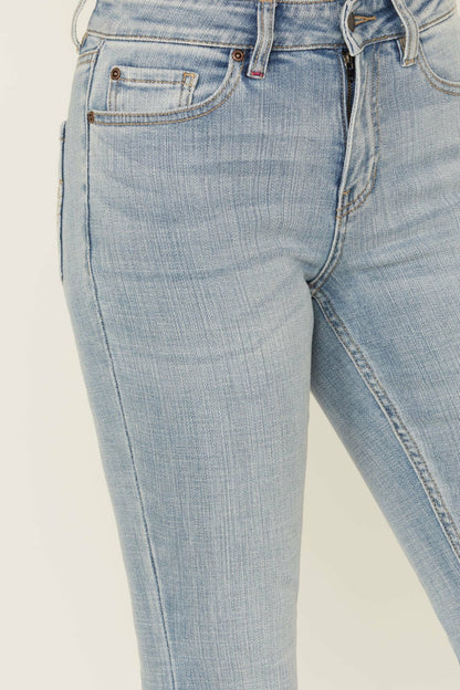 Idyllwind Medium Wash Gypsy High Rise Split Hem Bootcut Stretch Denim Jeans