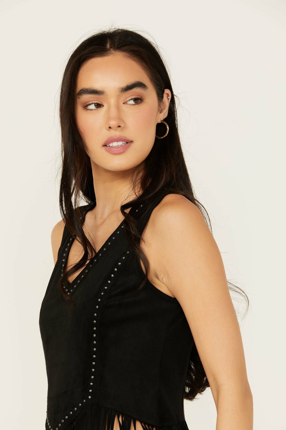 Idyllwind Monticello Fringe Faux Suede Studded Tank